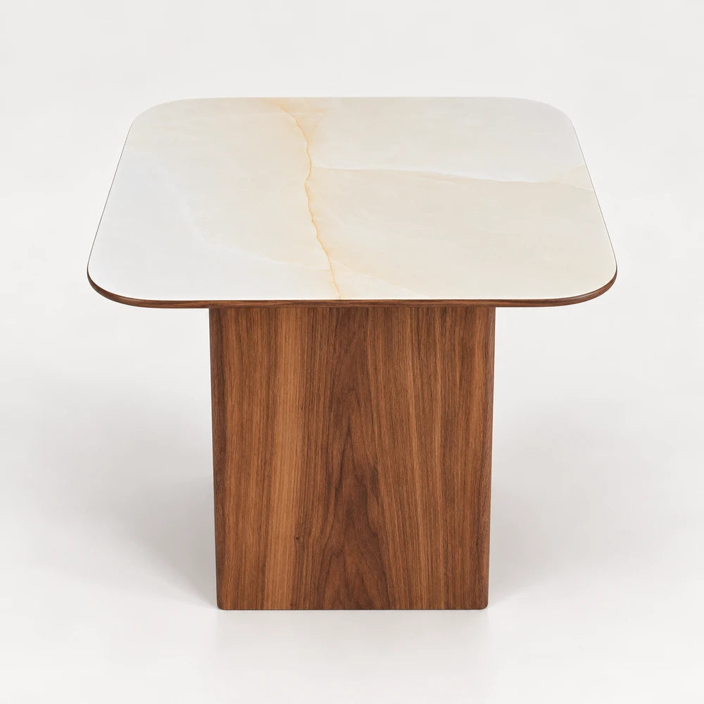 Table d'Appoint Céramique VARENZA 50 Allodeco – Finition Noyer