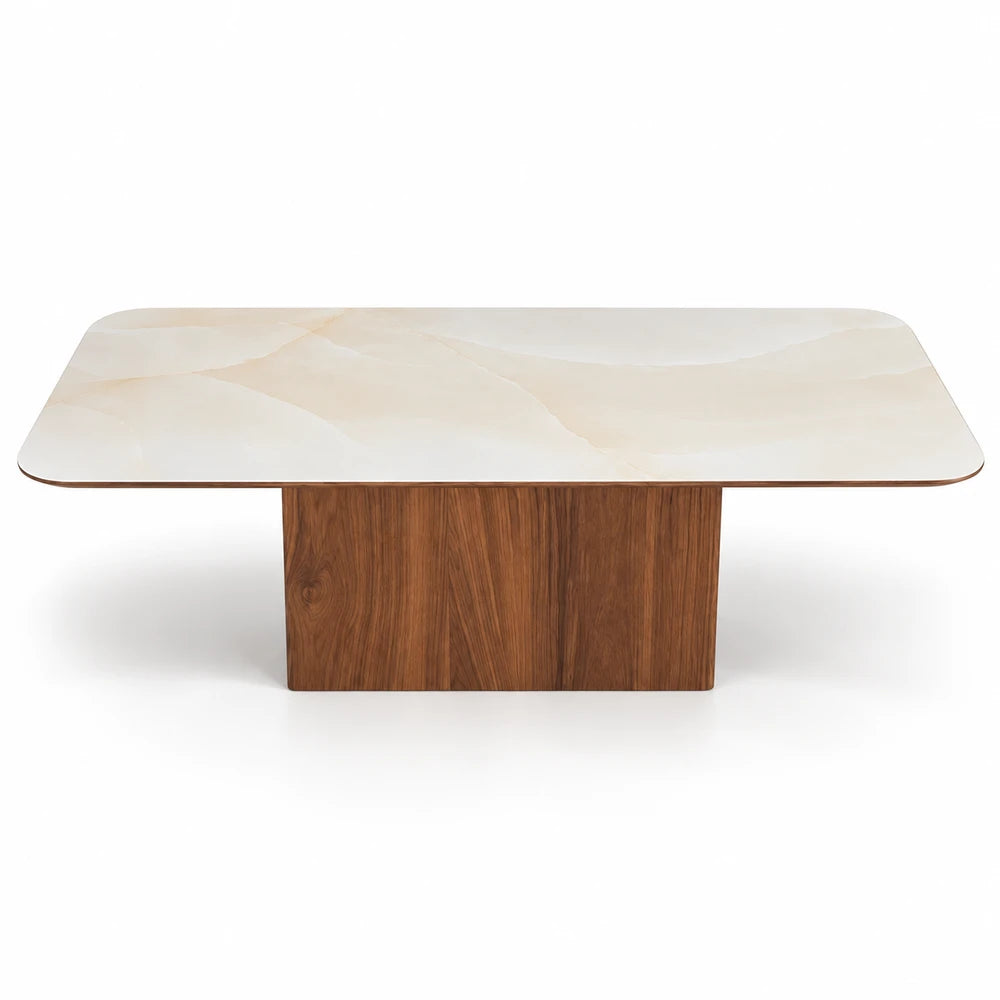 Table Basse Céramique VARENZA 120 Allodeco – Finition Noyer