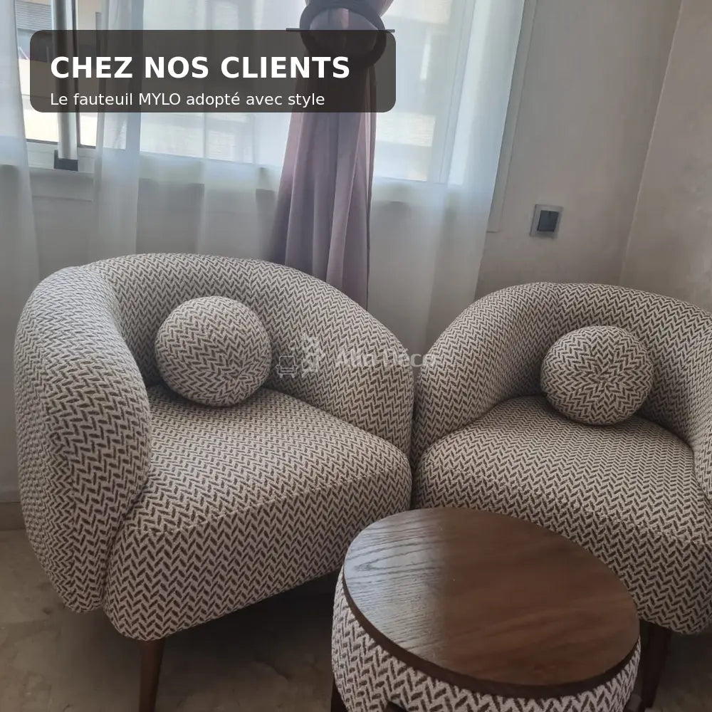 Fauteuil MYLO Allodeco – Bouclette Compact & Confortable