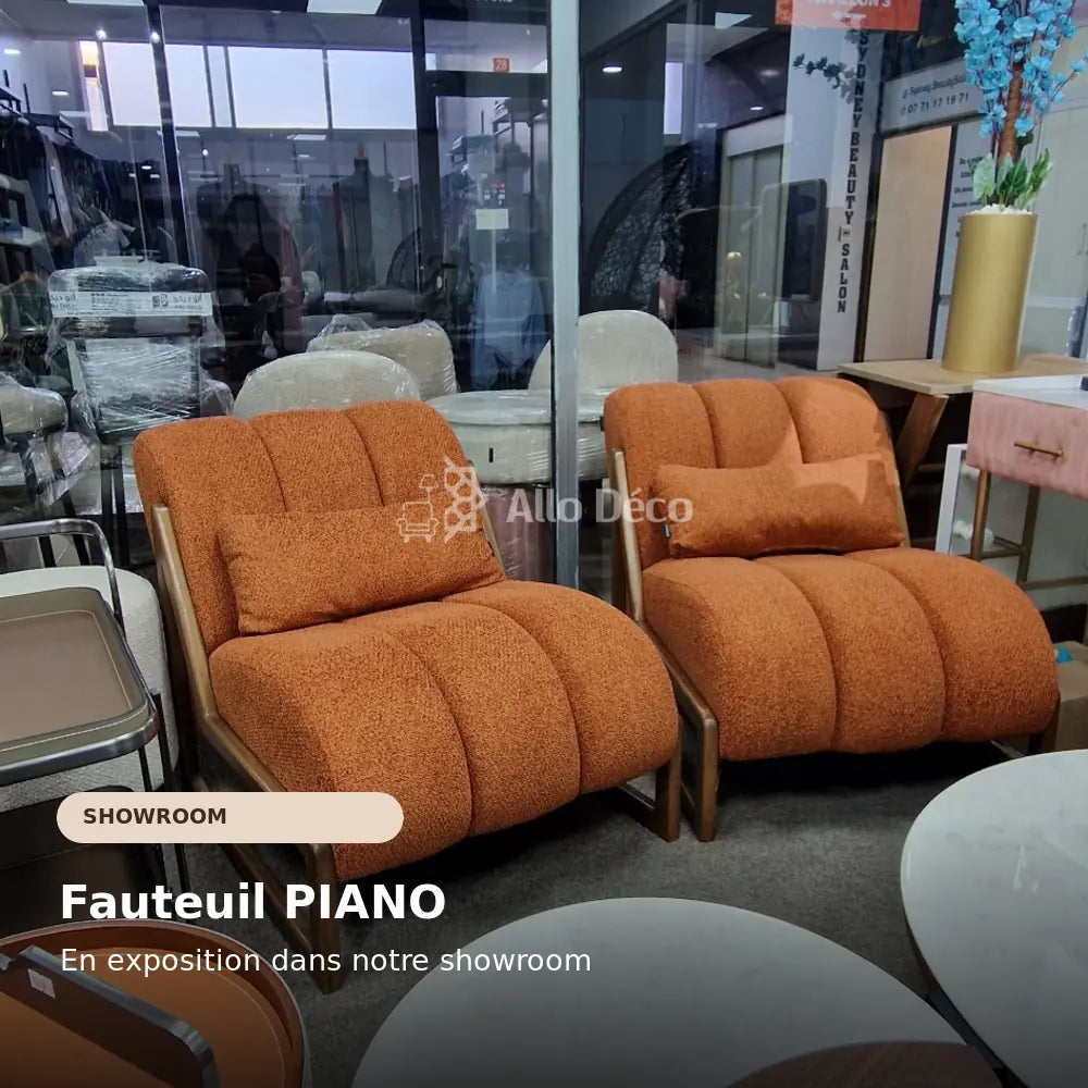 Fauteuil PIANO Allodeco – Bouclette & Bois Massif