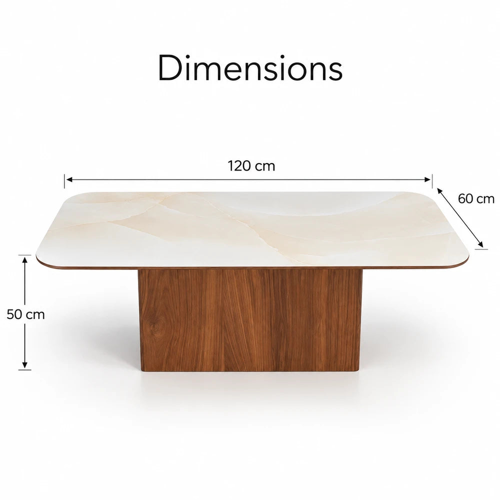 Table Basse Céramique VARENZA 120 Allodeco – Finition Noyer