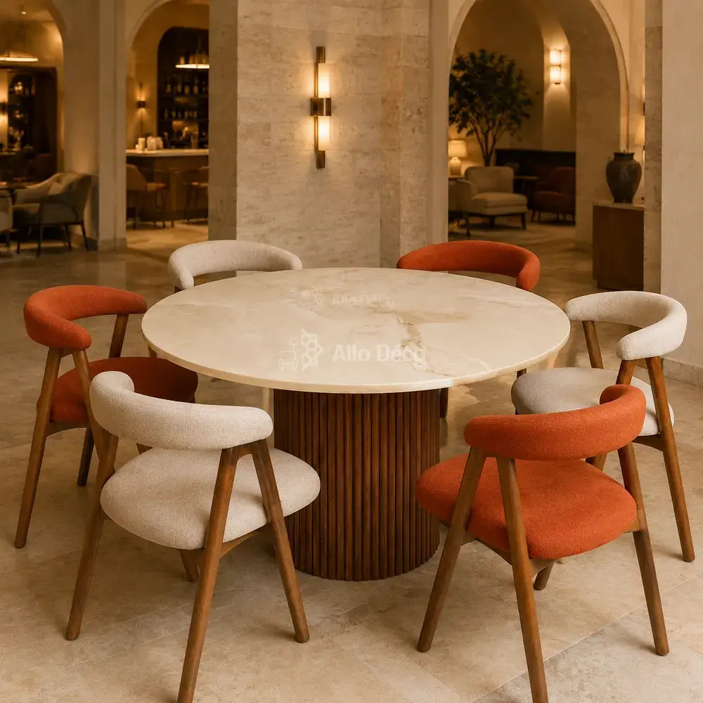 Table à Manger SOLENA Allodeco – Céramique & Bois Massif