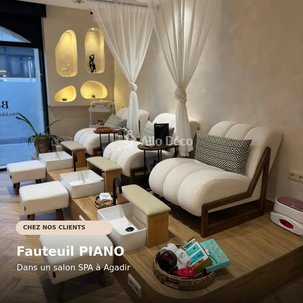Fauteuil PIANO Allodeco – Bouclette & Bois Massif