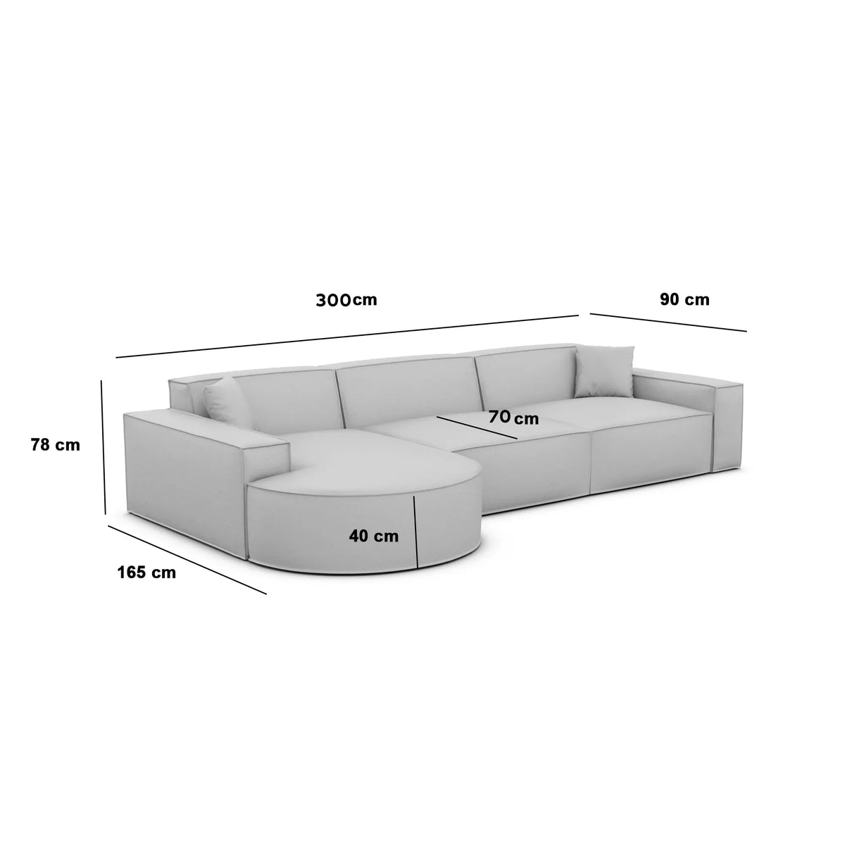 Canapé d’angle VERRANO Forme L – Courbes élégantes & confort absolu