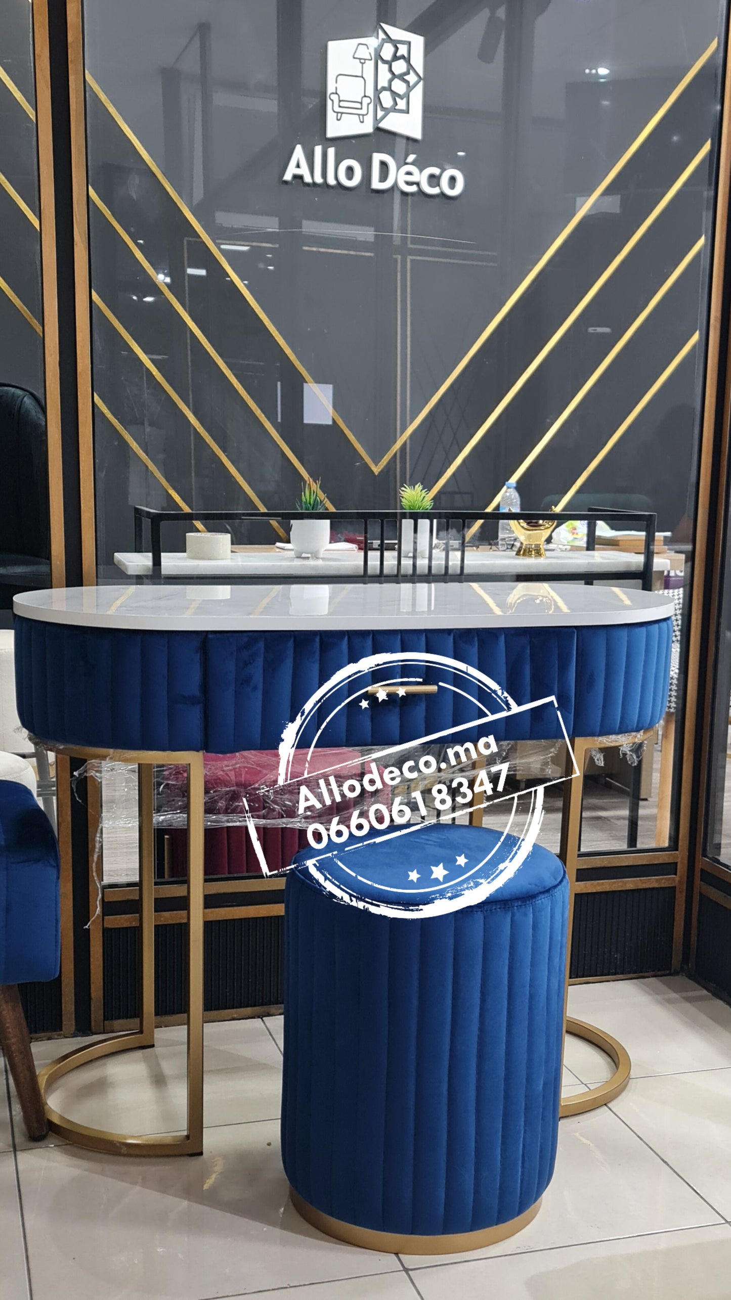 Pack Coiffeuse + Tabouret + Miroir Maroc