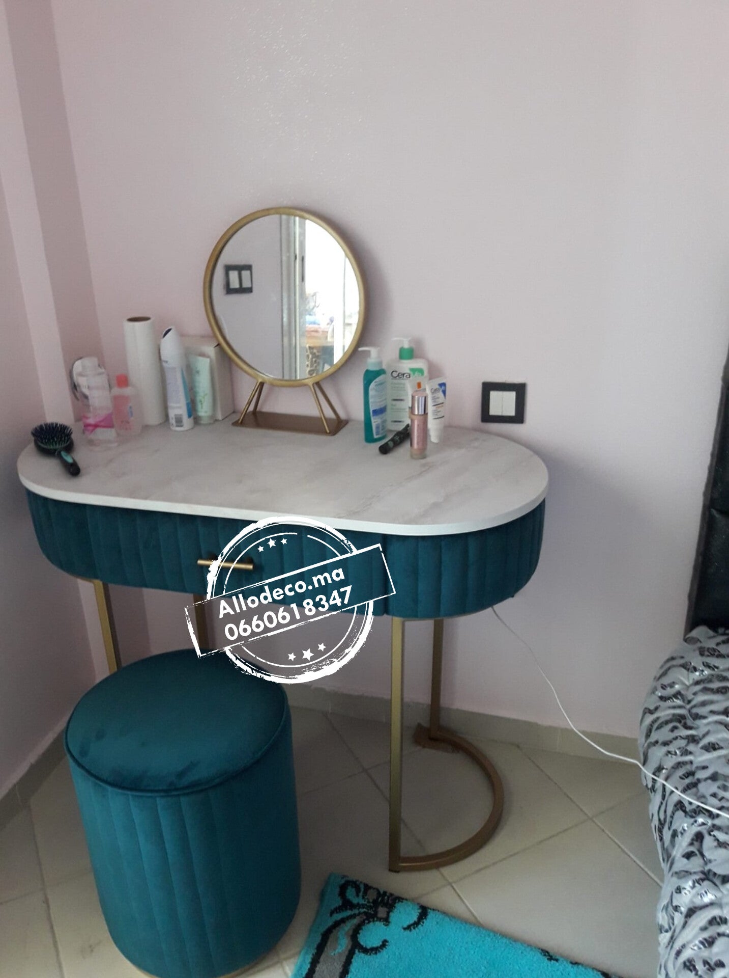 Pack Coiffeuse + Tabouret + Miroir Maroc
