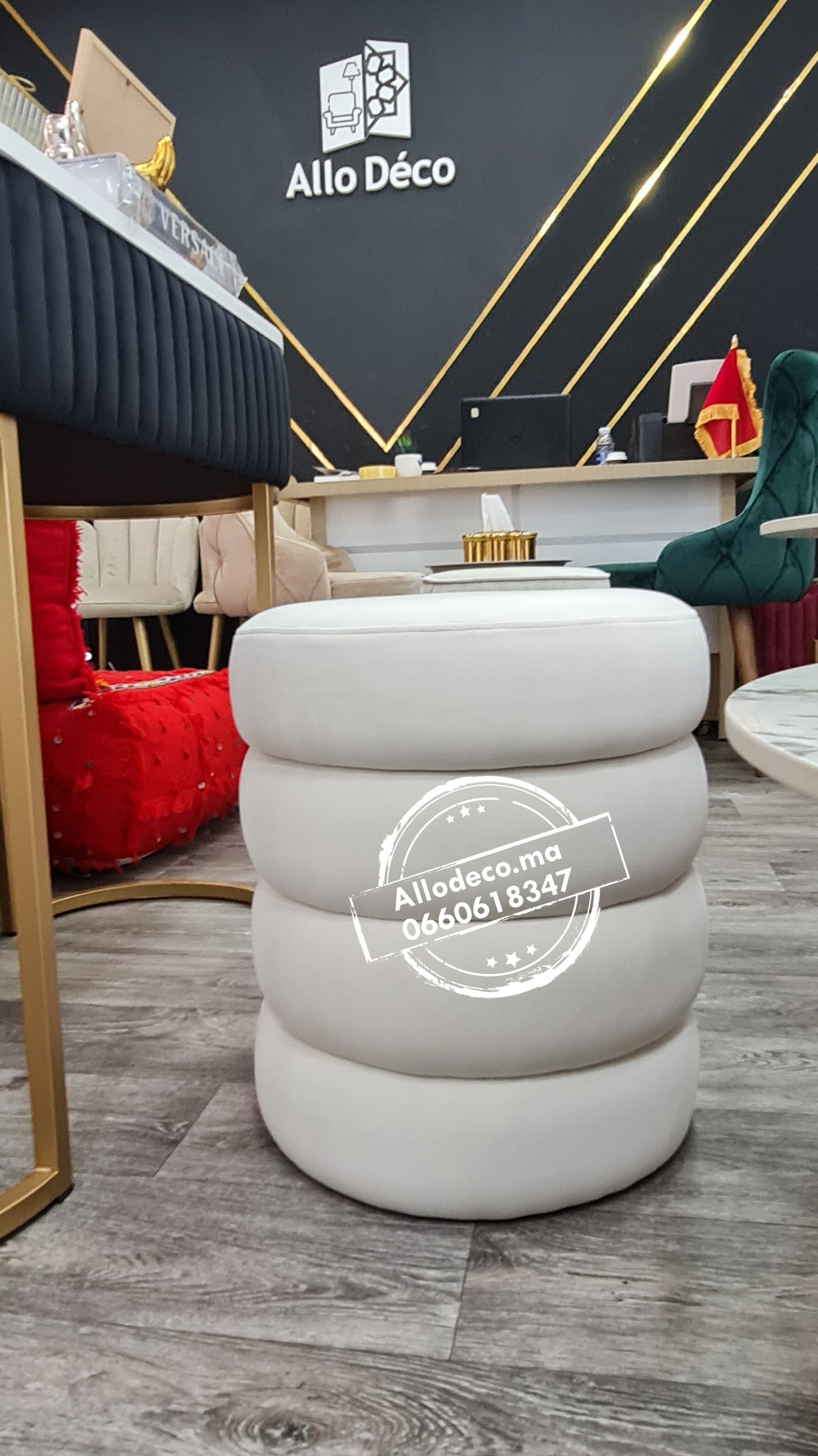 Pouf Sharpei rond chic et moderne