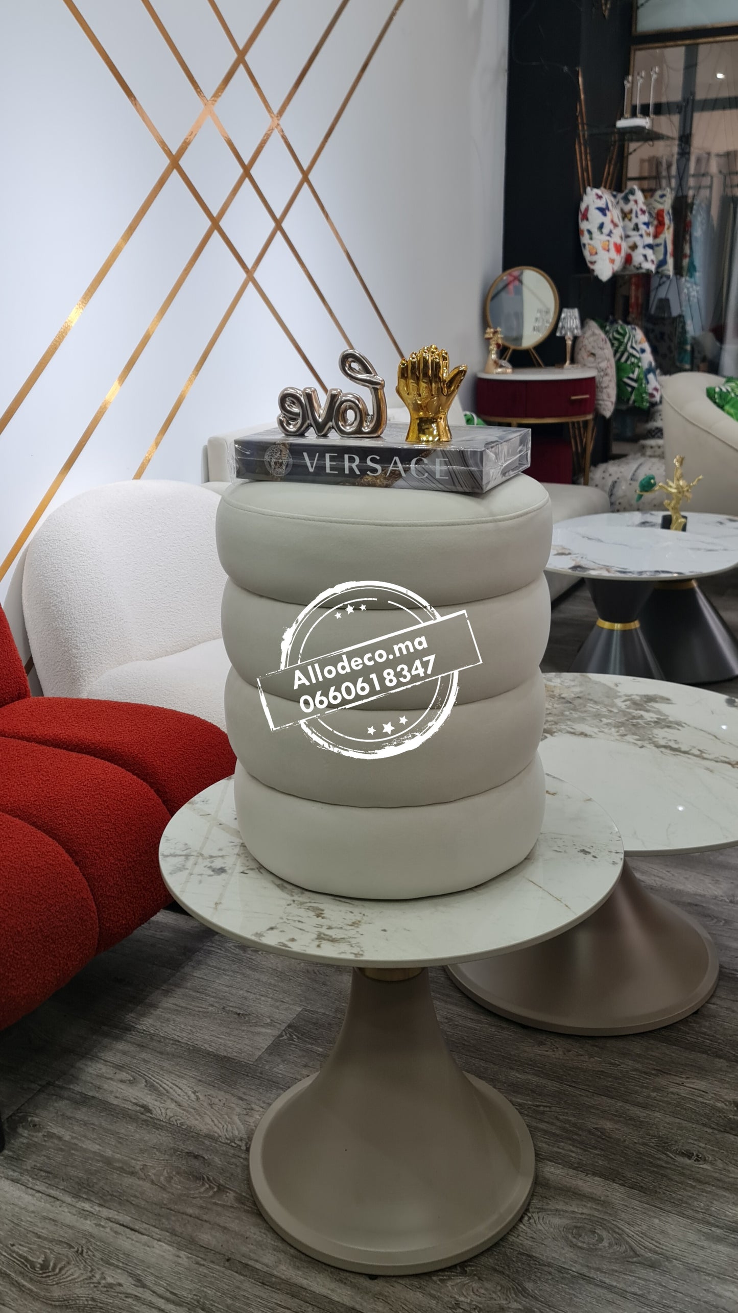 Pouf Sharpei rond chic et moderne