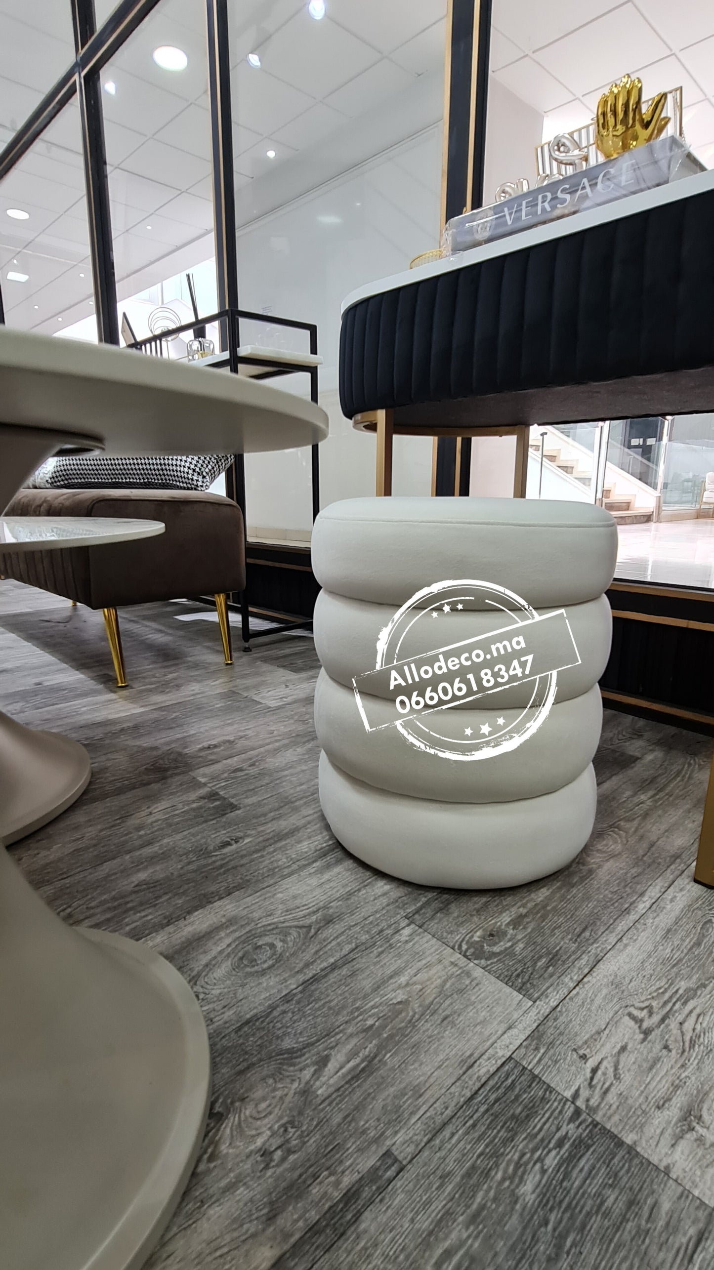 Pouf Sharpei rond chic et moderne