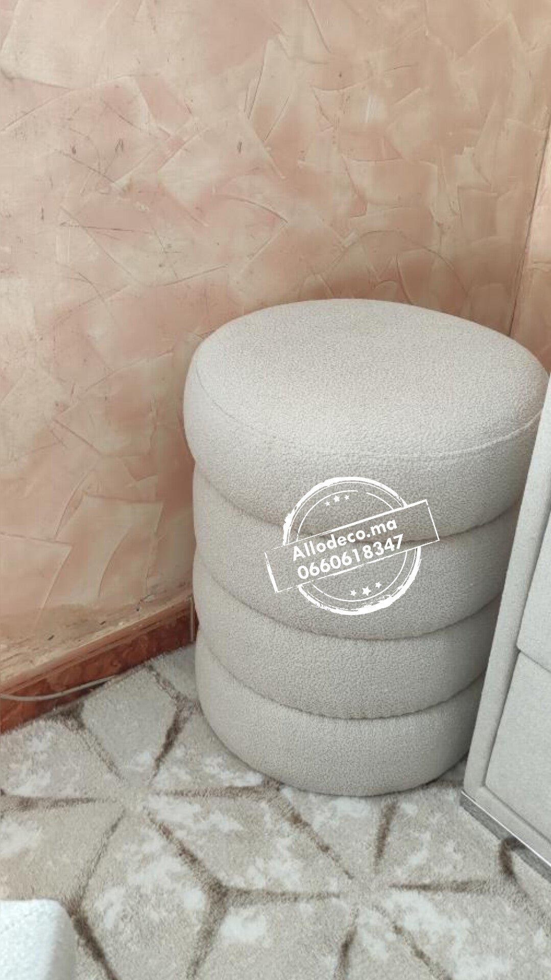 Pouf Sharpei rond chic et moderne