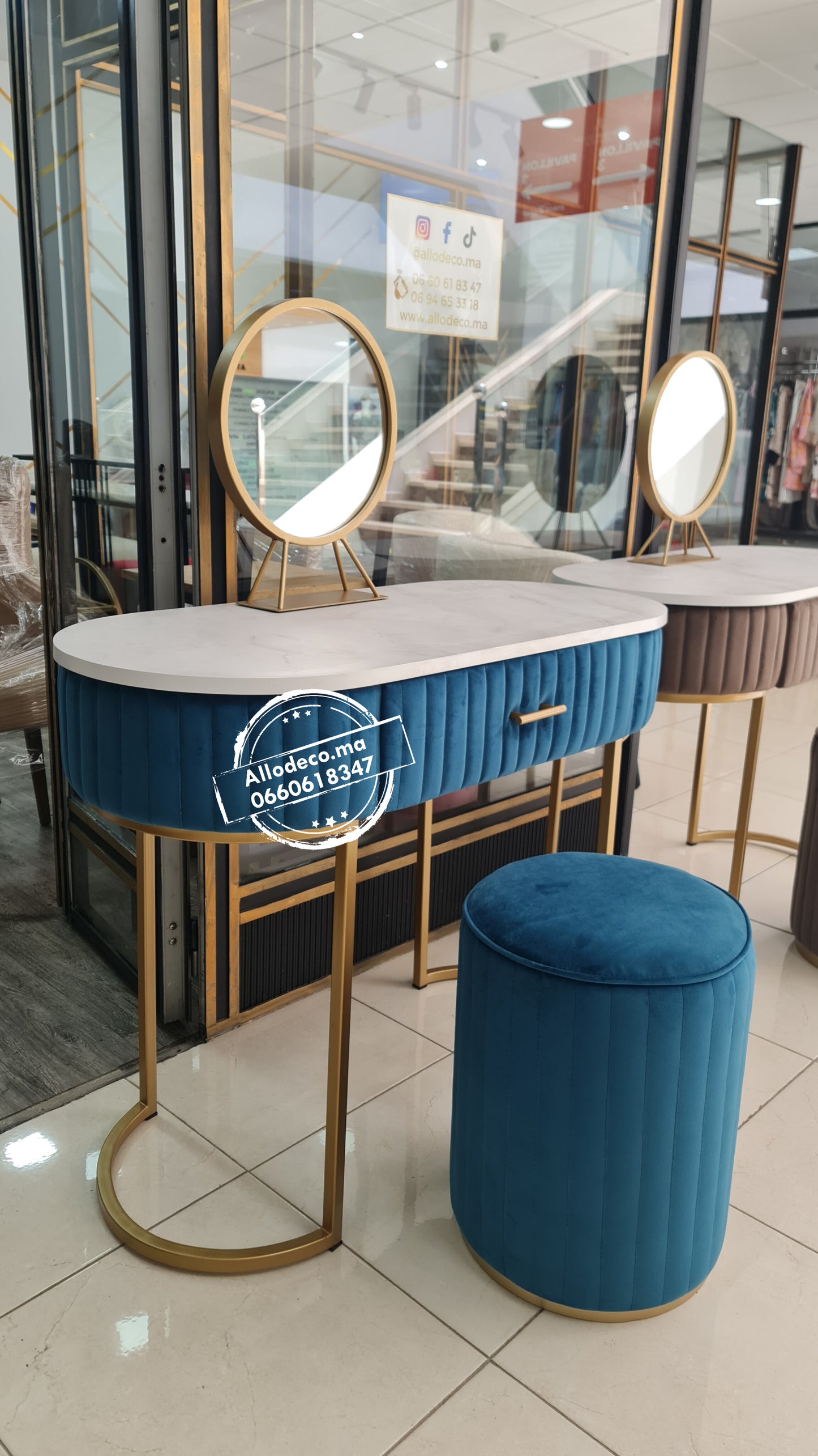 Pack Coiffeuse + Tabouret + Miroir Maroc