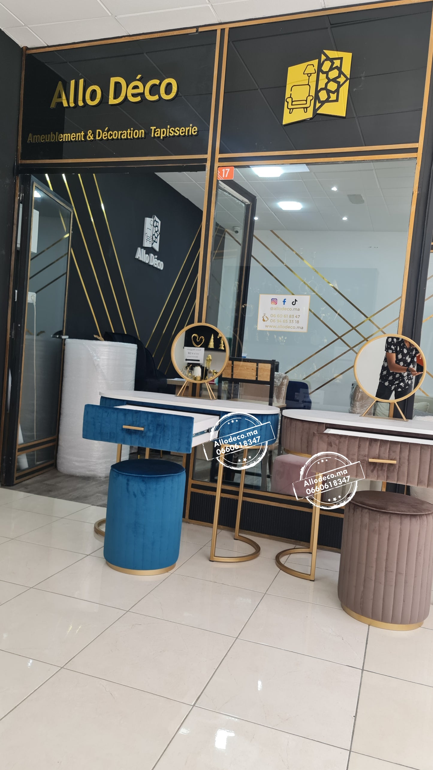 Pack Coiffeuse + Tabouret + Miroir Maroc