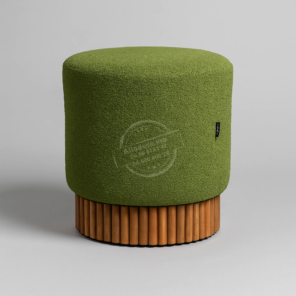Pouf Bardage Bois – Design moderne en tissu bouclette, velour anti-tache