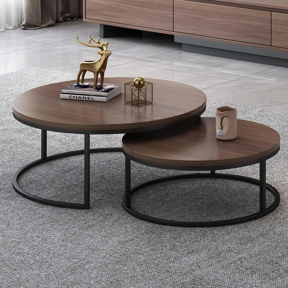 Tables basses en métal et bois effet marbre – Élégance et fonctionnalité Tables gigognes modernes