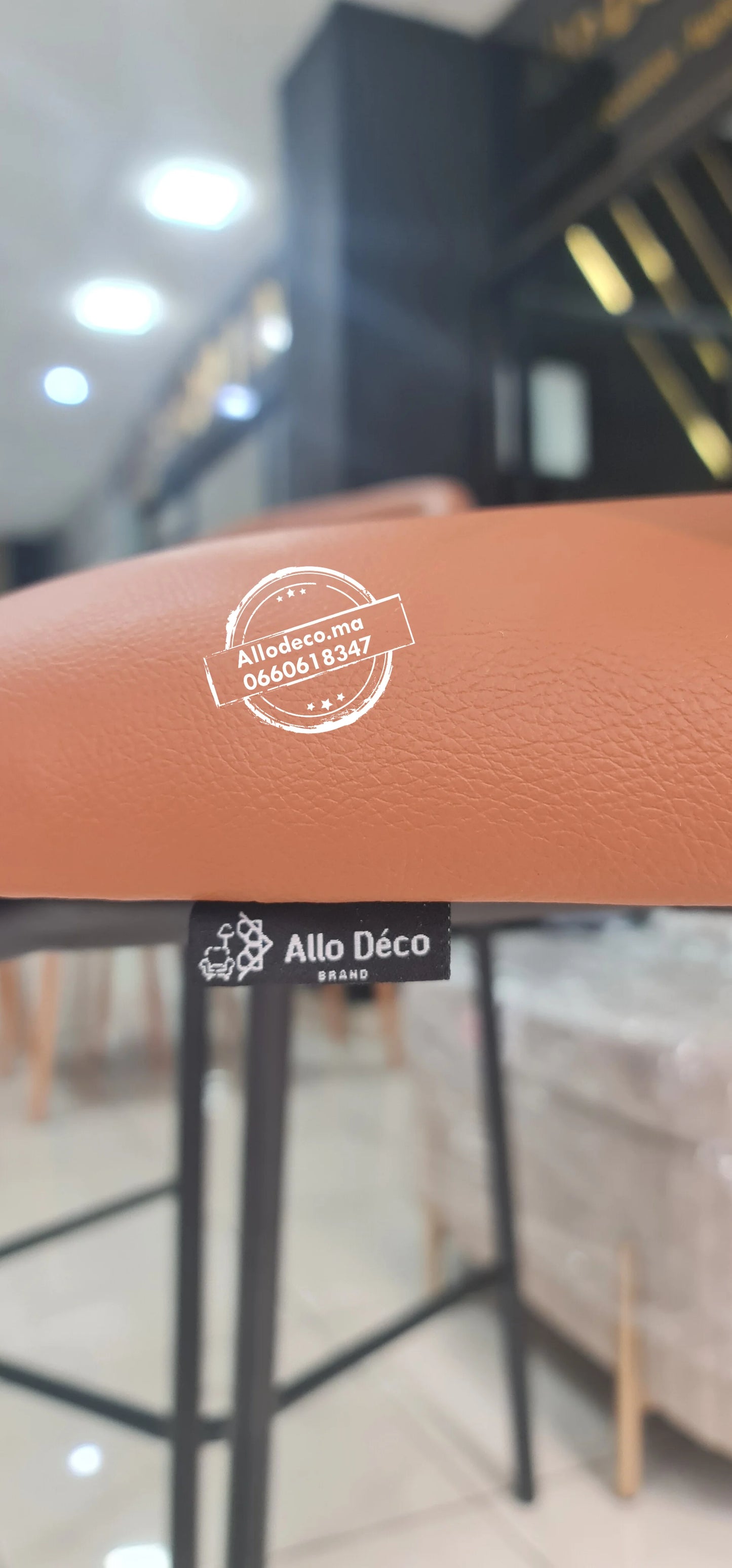 Chaise Bar TUSSMAN Simili cuir - Tabouret Bar Maroc