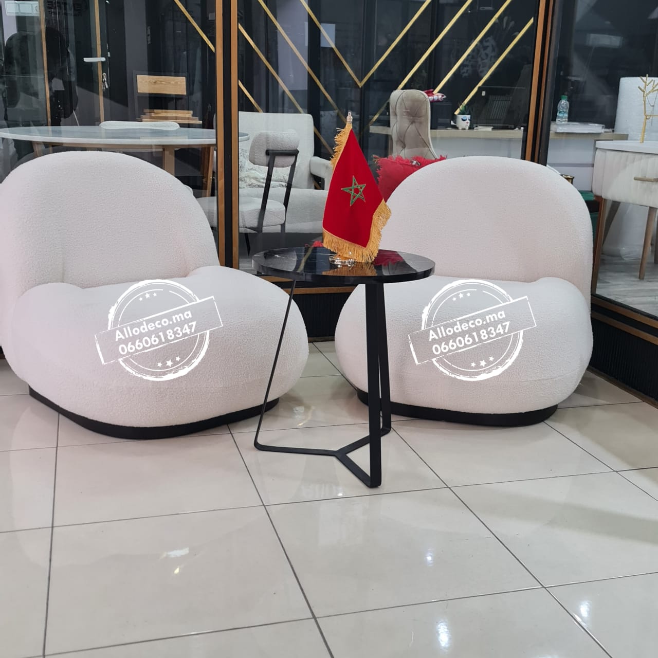 Fauteuil Pacha Bouclette - Allodeco Maroc