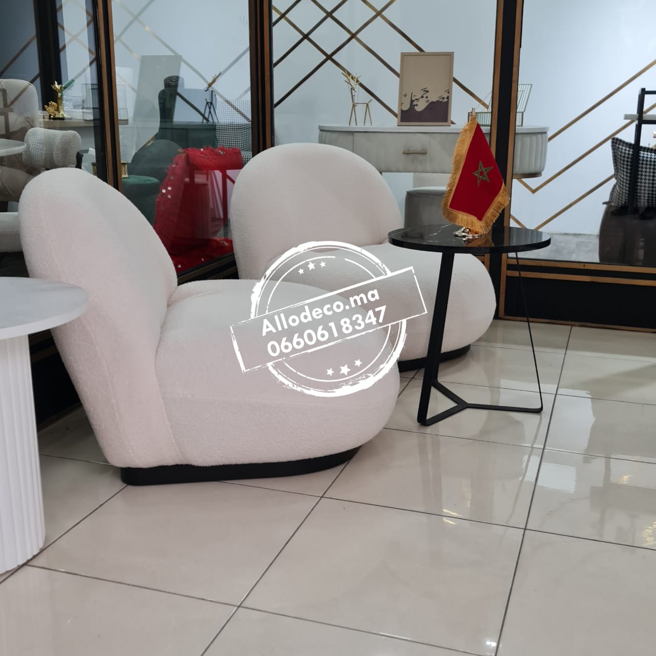 Fauteuil Pacha Bouclette - Allodeco Maroc