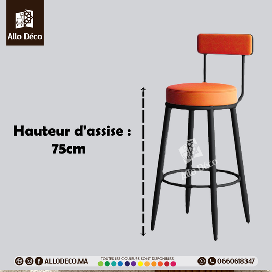 Chaise Bar TESLA - Tabouret Bar Maroc - Tabouret De Bar Tabouret de Bar Tabouret de Bar Tabourets Chaise de Salle à Manger Moderne Décoration de la Maison Pieds de Table Hauts Noirs Tabourets de Bar avec Coussin en Velours Confort