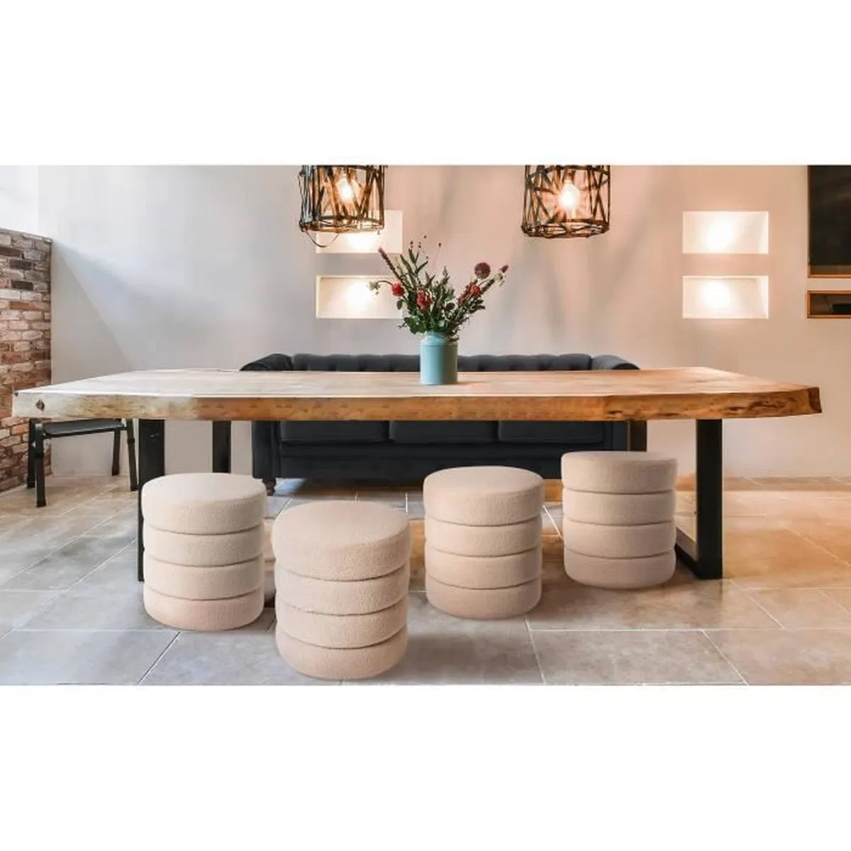 Pouf Sharpei rond chic et moderne