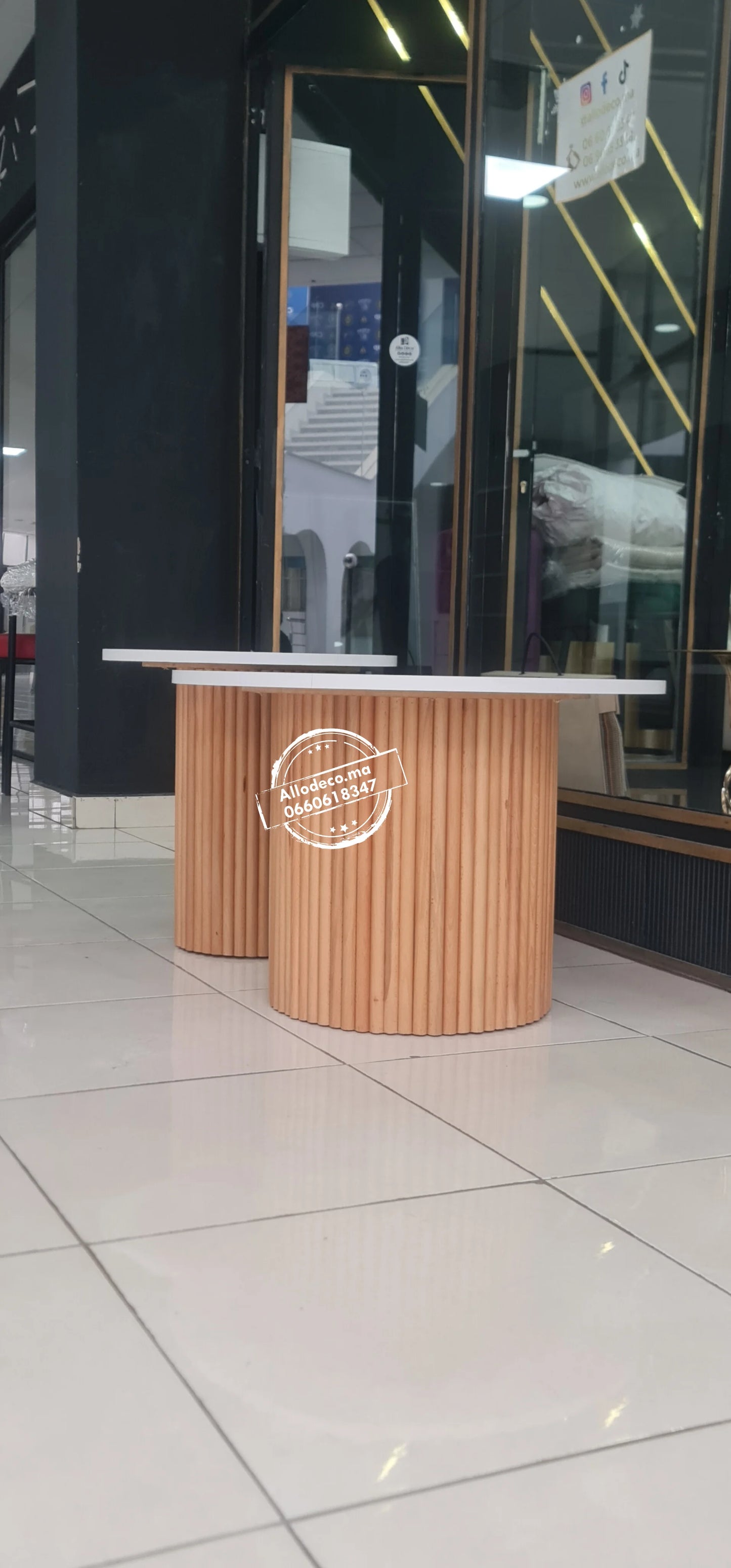 2 Tables basses Nardo Noyer ou Chêne - DUO TABLES BASSES MAROC BARDAGE BOIS