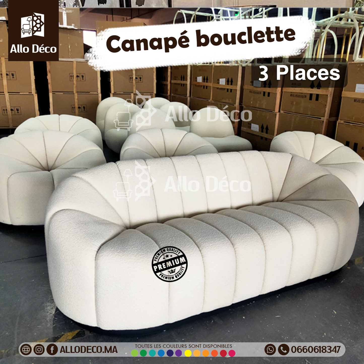 Canapé Pacha Bouclette version tout à fait moderne