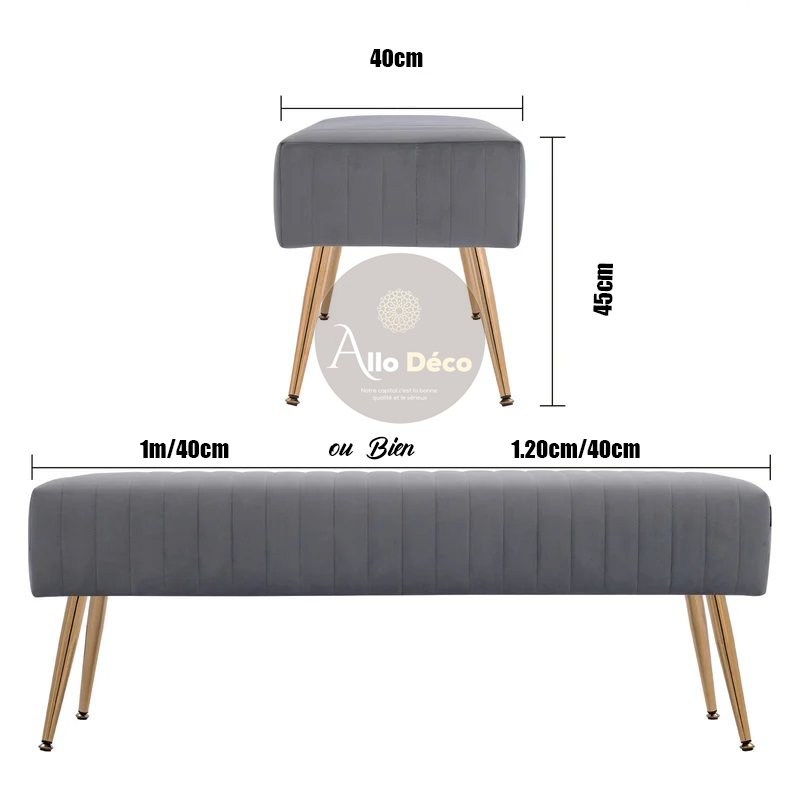 banquette Pouf rembourré Chic RIVA