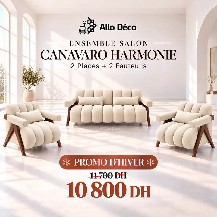 Ensemble Salon CANAVARO Harmonie – 2 Places + 2 Fauteuils
