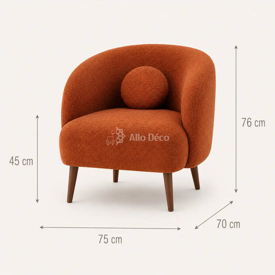 Fauteuil MYLO Allodeco – Bouclette Compact & Confortable