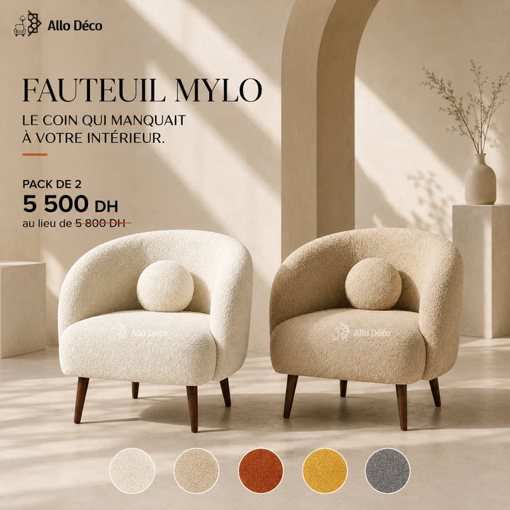 Pack 2 Fauteuils MYLO Allodeco – Design Moderne & Confort