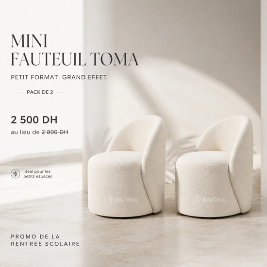 Pack 2 Mini Fauteuils TOMA Allodeco – Compacts & Élégants