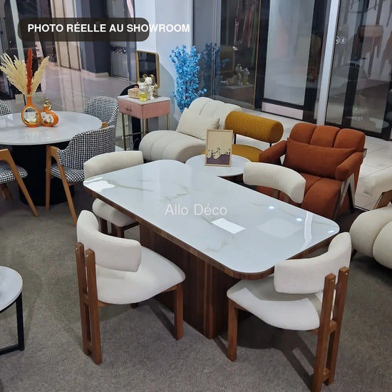 Table VENEZIA Allodeco – Céramique & finition noyer