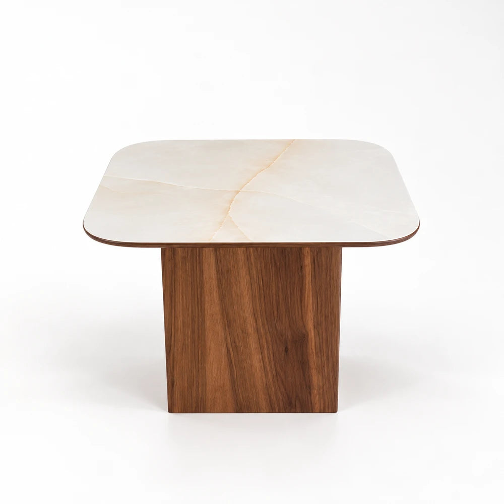 Table d'Appoint Céramique VARENZA 60 Allodeco – Finition Noyer