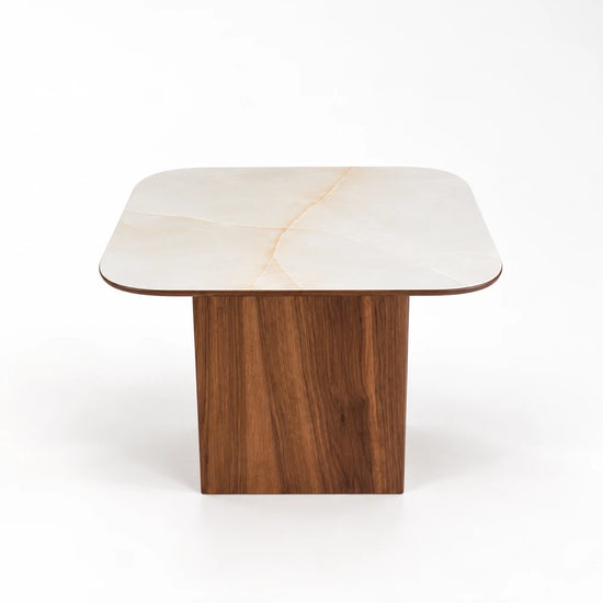 Table d'Appoint Céramique VARENZA 60 Allodeco – Finition Noyer