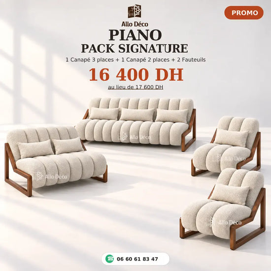Pack PIANO Signature Allodeco – Salon Complet 7 Places