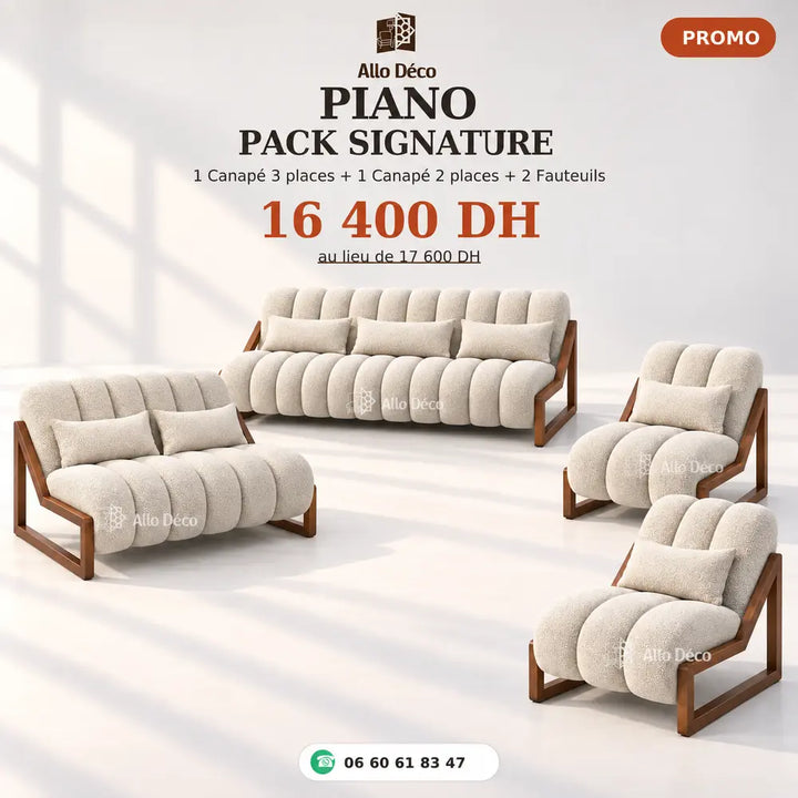 Pack PIANO Signature Allodeco – Salon Complet 7 Places