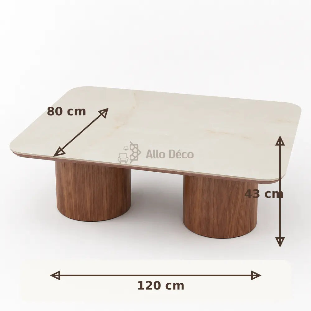 Table Basse MODENA Allodeco – Céramique & Placage Noyer