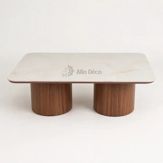 Table Basse MODENA Allodeco – Céramique & Placage Noyer