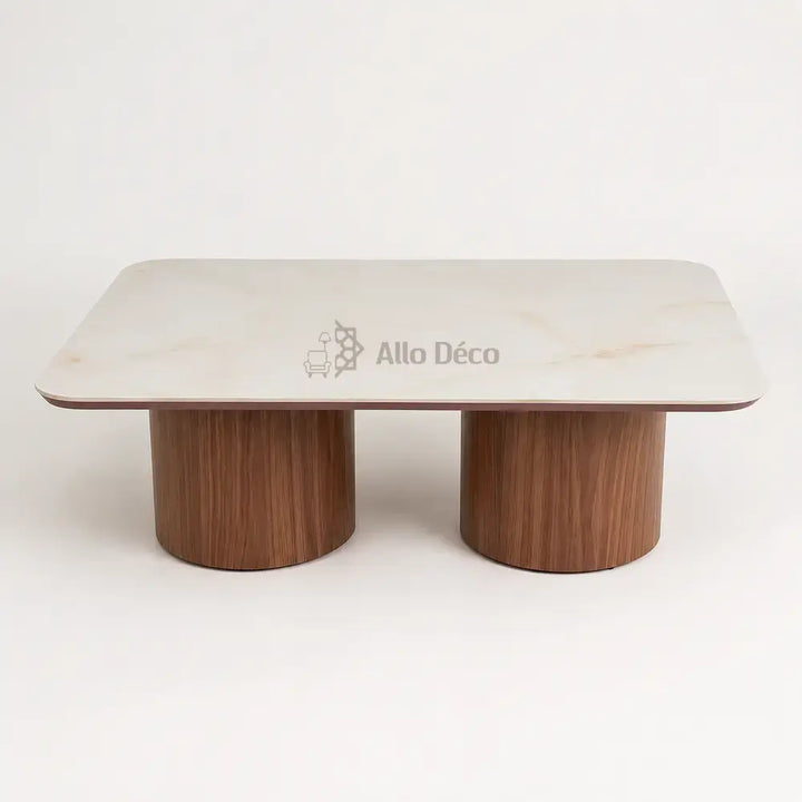 Table Basse MODENA Allodeco – Céramique & Placage Noyer