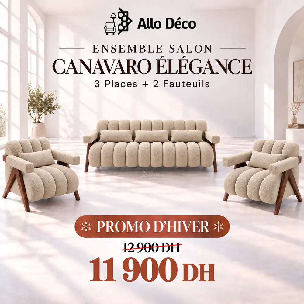 Ensemble Salon CANAVARO Élégance – 3 Places + 2 Fauteuils