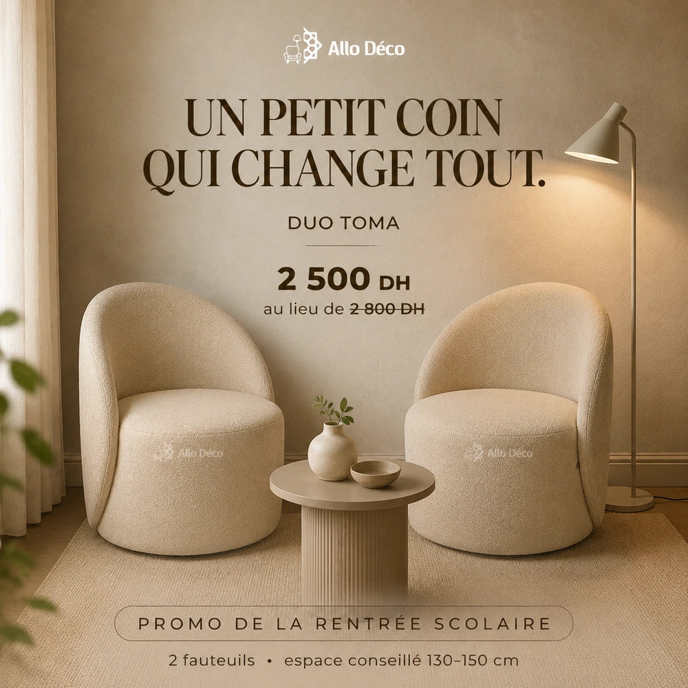 Pack 2 Mini Fauteuils TOMA Allodeco – Compacts & Élégants