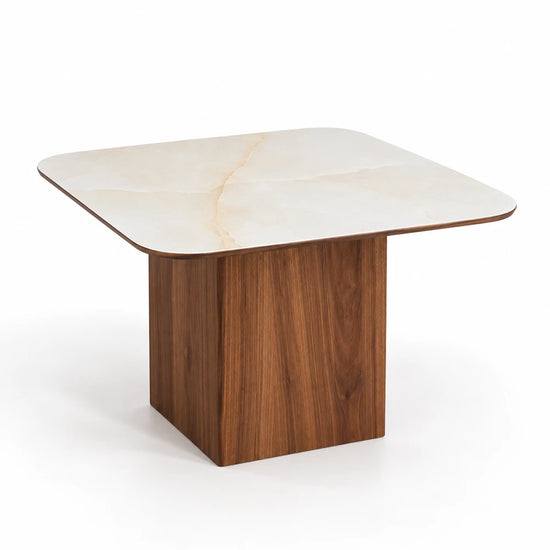 Table d'Appoint Céramique VARENZA 60 Allodeco – Finition Noyer