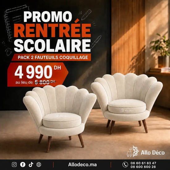 Pack Promo – 2 Fauteuils Coquillage Allodeco