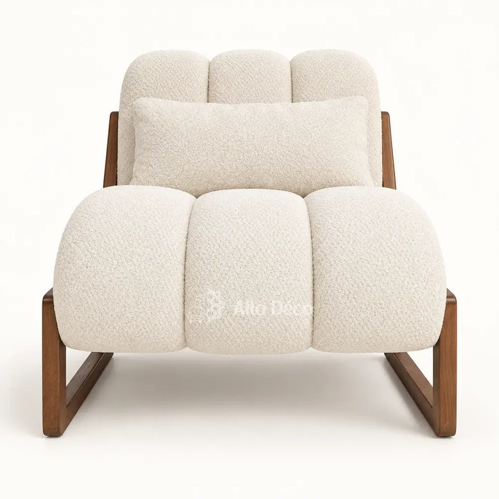 Fauteuil PIANO Allodeco – Bouclette & Bois Massif
