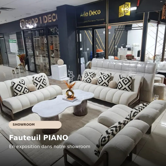 Fauteuil PIANO Allodeco – Bouclette & Bois Massif