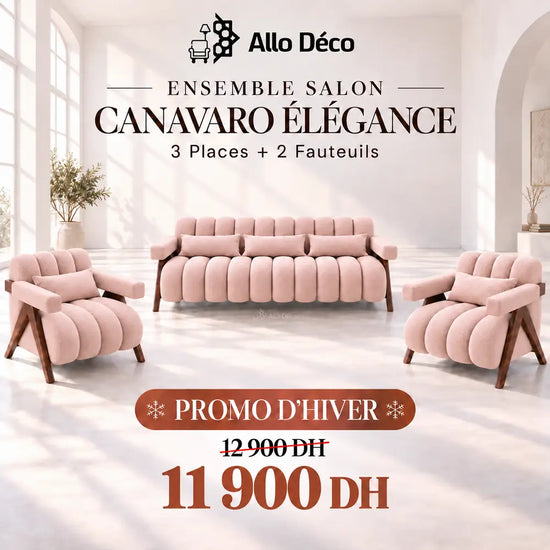 Ensemble Salon CANAVARO Élégance – 3 Places + 2 Fauteuils