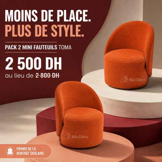 Pack 2 Mini Fauteuils TOMA Allodeco – Compacts & Élégants