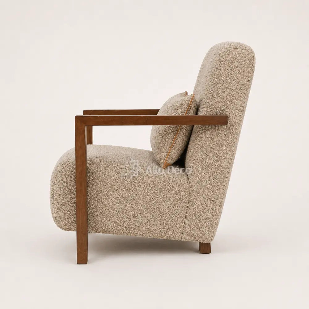Fauteuil UTRECHT Allodeco – Hêtre massif & confort généreux