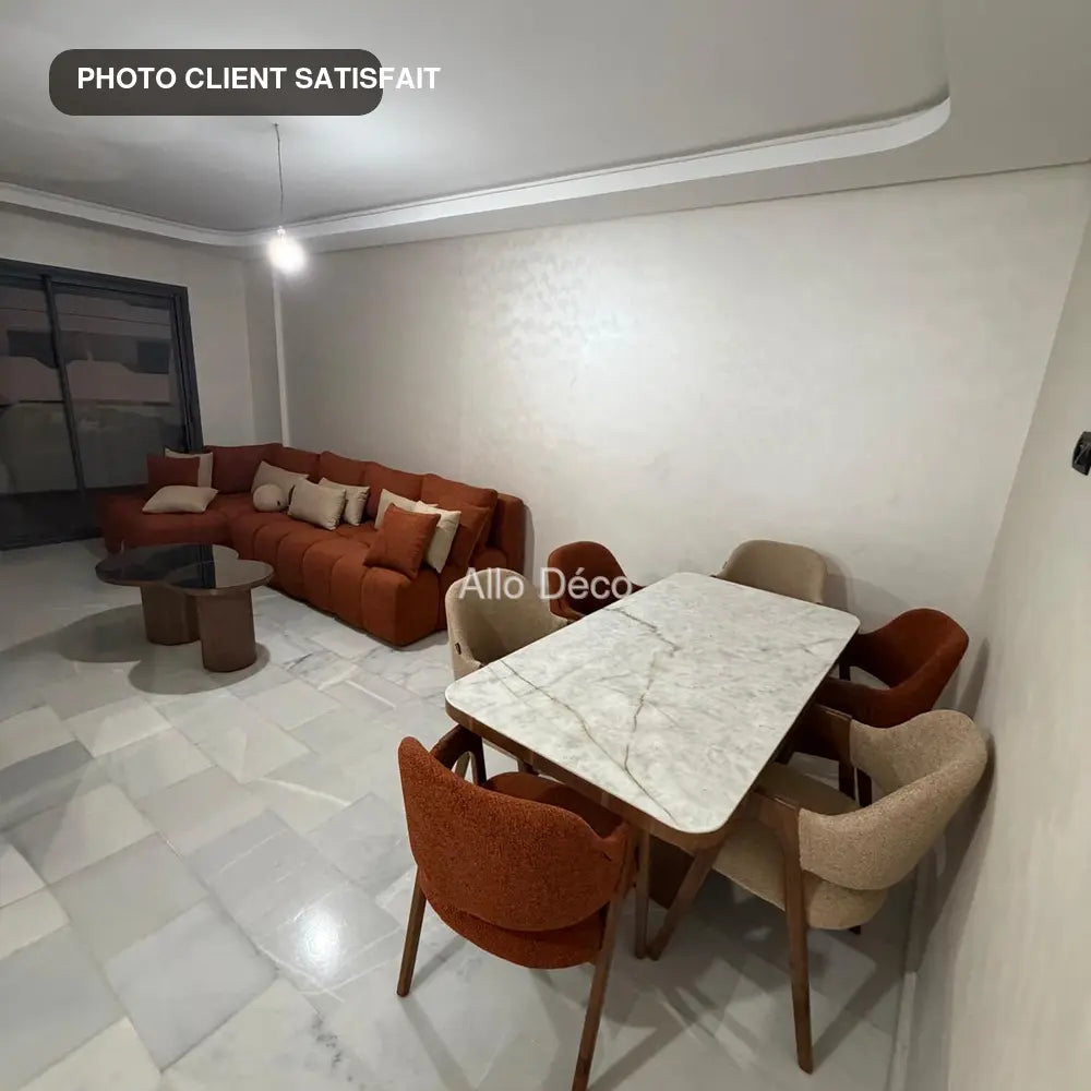 Table VENEZIA Allodeco – Céramique & finition noyer