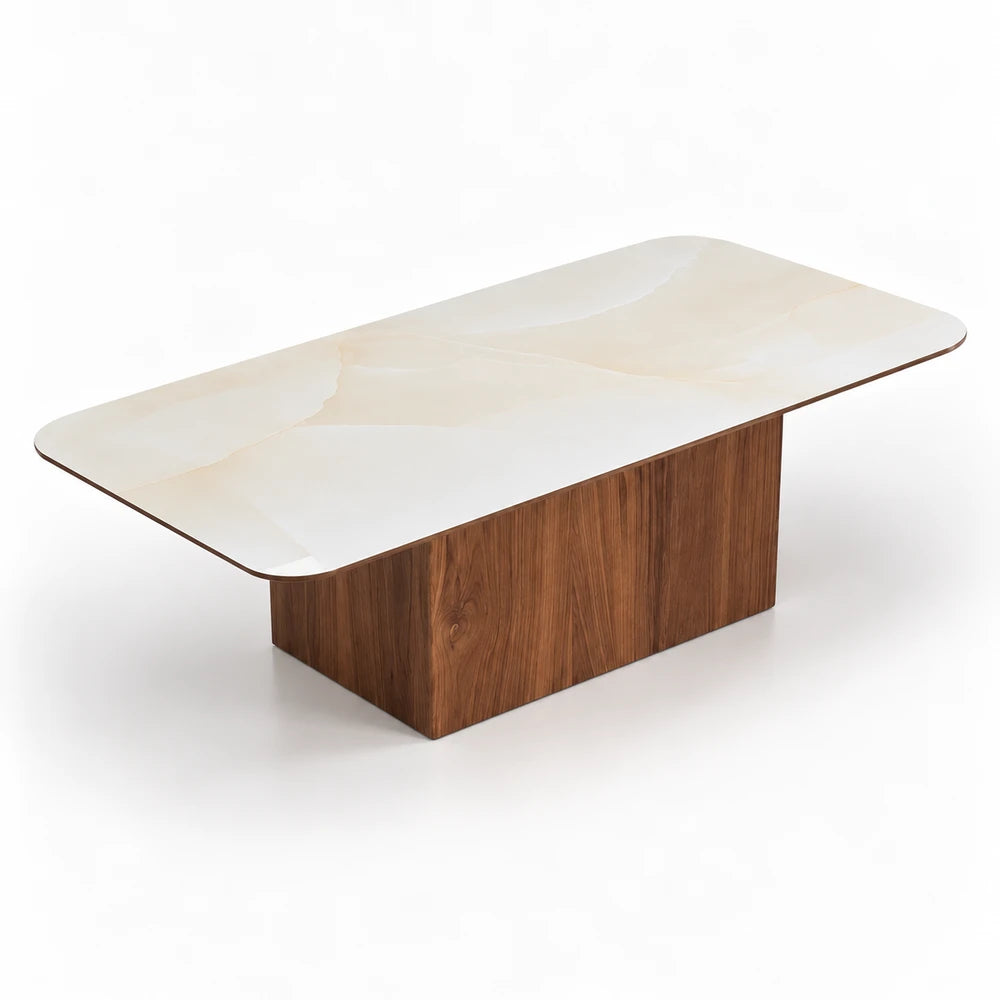 Table Basse Céramique VARENZA 120 Allodeco – Finition Noyer