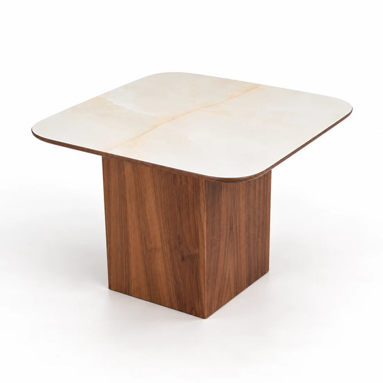 Table d'Appoint Céramique VARENZA 60 Allodeco – Finition Noyer